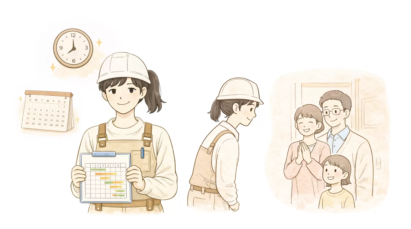 お客様やご近所に配慮した工程